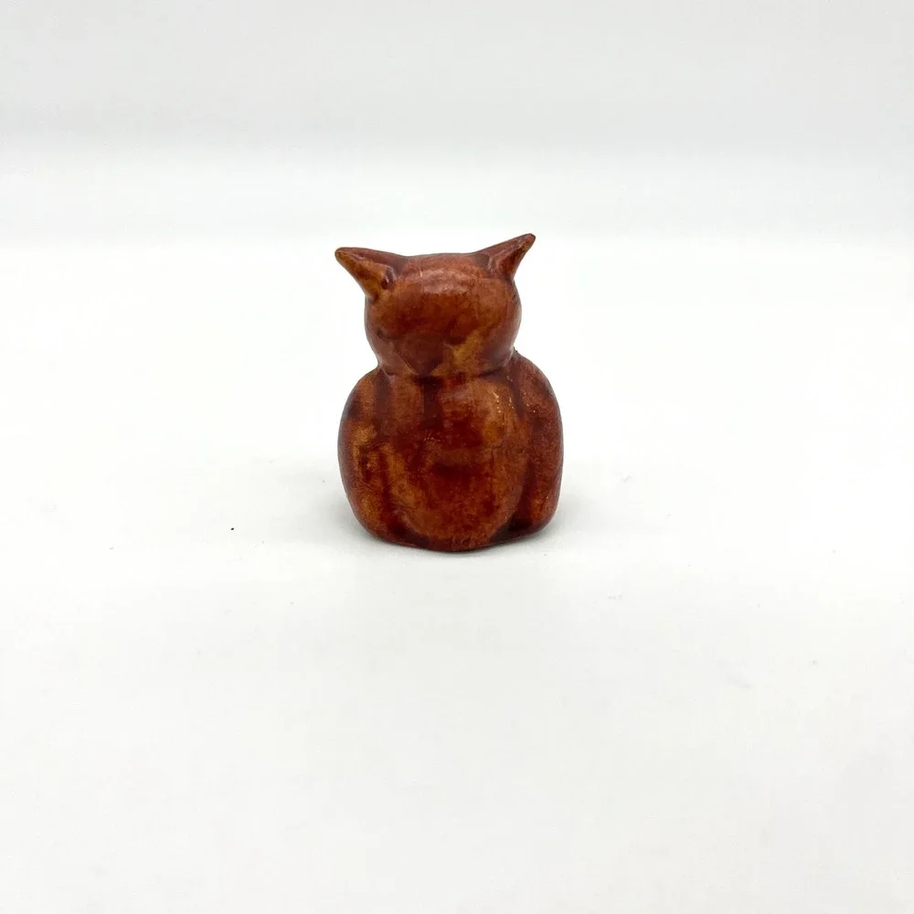 Vintage Owl Figurine Ceramic‎ Brown Home Decor Collectible Bird Statue